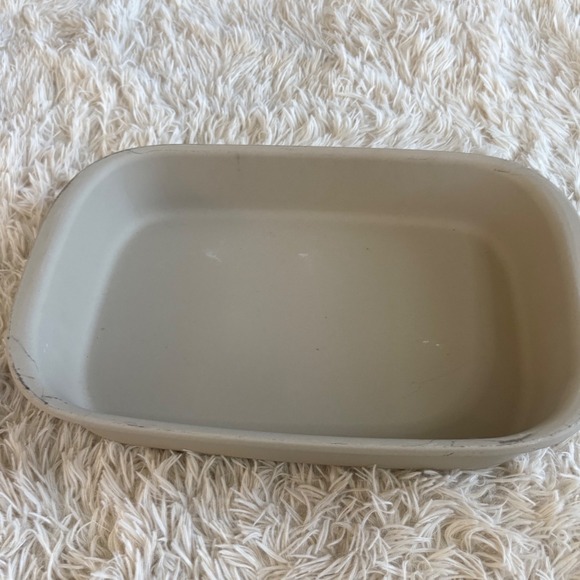 Vintage Pampered Chef Stoneware Baking Dish 9x13 Inch 3.5 Qt Beige Roasting Pan - Picture 4 of 7